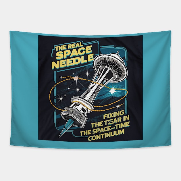 Space Needle to the rescue Tapestry by Dizgraceland