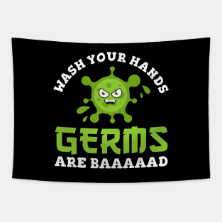 Wash Your Hands Germs Are Baaaaad Tapestry