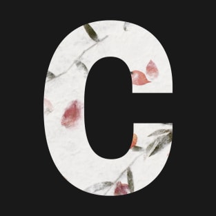 Botanical Monogram Floral Letter C Photography T-Shirt