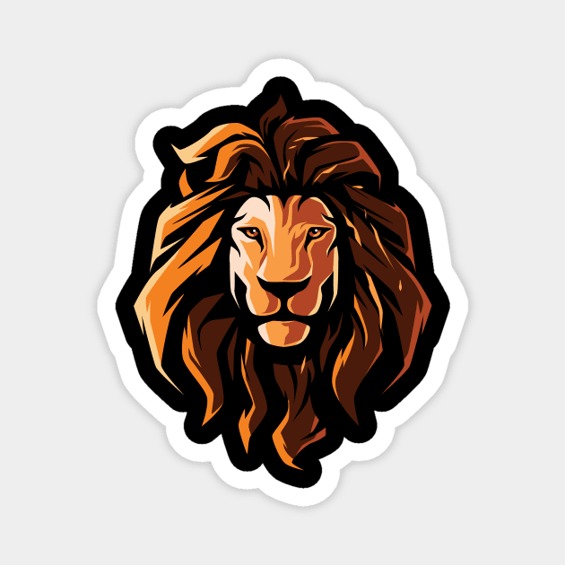 hipster lion Magnet by Aksa Inov