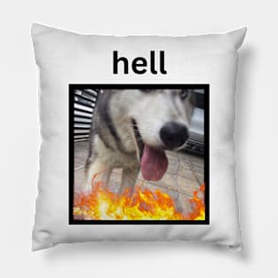 Husky Walking Closeup Simple Hell Fire Pillow