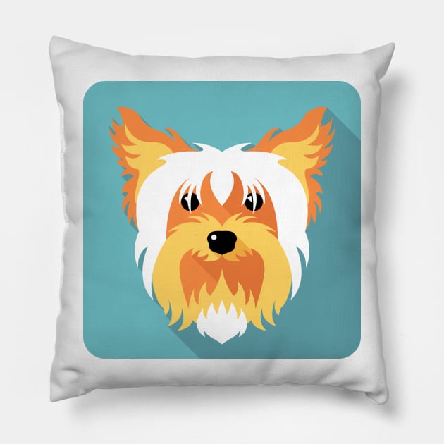 dog Yorkshire terrier icon Pillow by kavalenkava