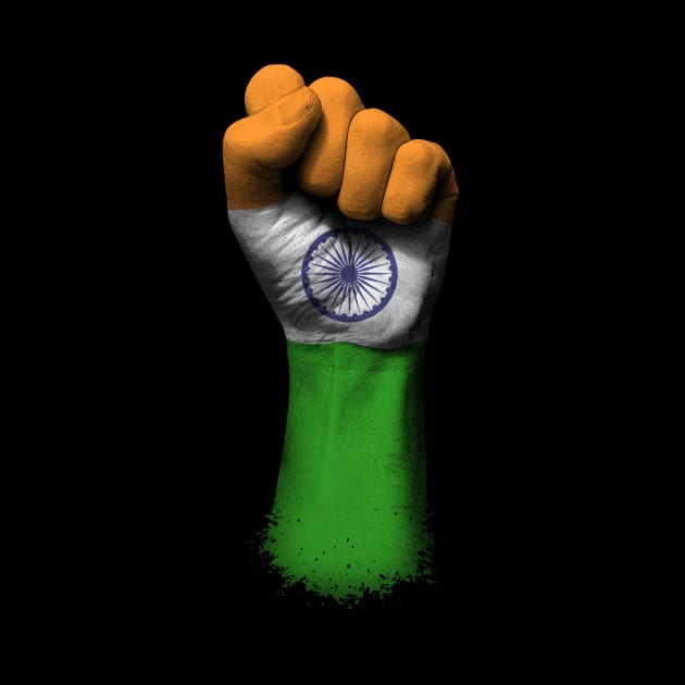 Flag of India on a Raised Clenched Fist by jeffbartels