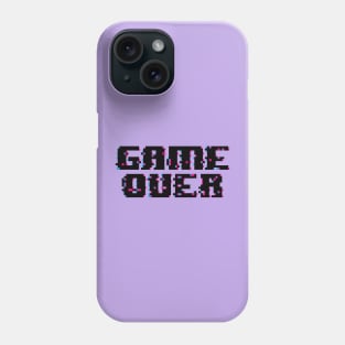 Game over 8 bit glitch Phone Case