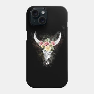 Cow skull floral 16 Phone Case