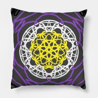 Nonbinary Flag Kaleidoscope Pillow