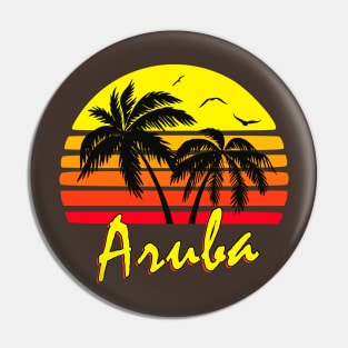 Aruba Retro Sunset Pin