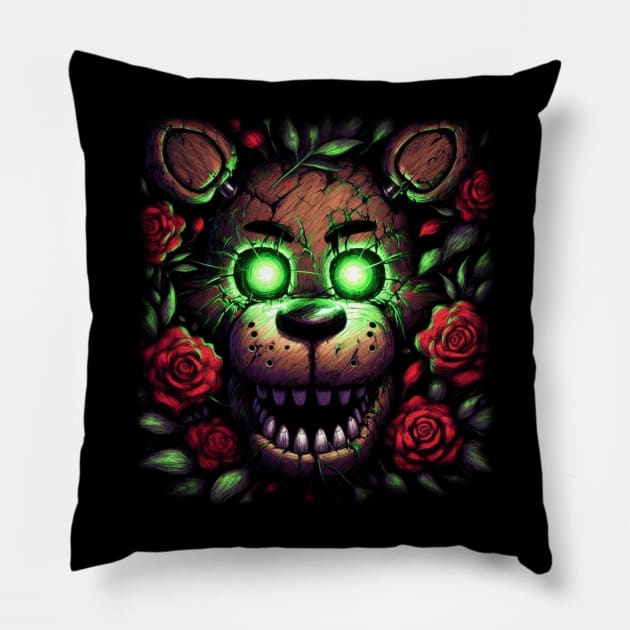 Glow Eyes Fazbear Fnaf Jump Scare Five nights at freddys Pillow by DarkWave