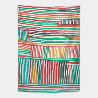 Watercolor Summer Stripes Tapestry