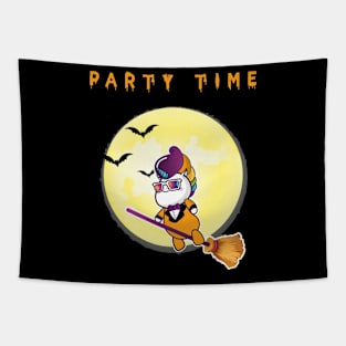 witch party time Halloween Tapestry