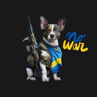 Dog Ukrainian Soldier, funny dog, dog lovers T-Shirt