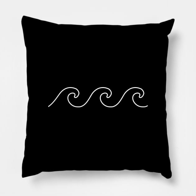Wave Outline Drawing - Sea Lovers Pillow by mangobanana