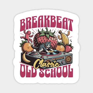 BREAKBEAT  - Cat Dj Fruit Platter (Strawberry) Magnet