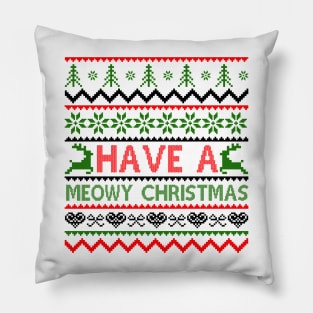 Meowy Christmas Pillow