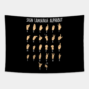 Sign Language Alphabet Funny Deaf and Hard of Hearing ASL Tapestry