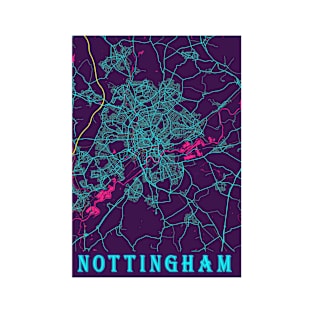 Nottingham Neon City Map T-Shirt