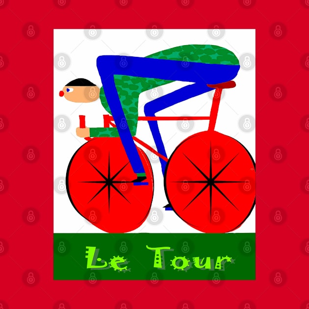 Le Tour : Abstract Psychedelic Bicycle Racing Advertising Print by posterbobs