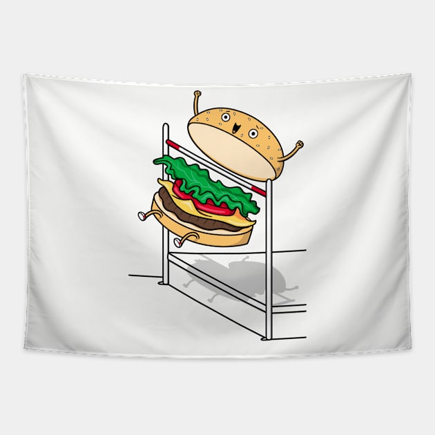 Burger Jump! Tapestry by Raffiti