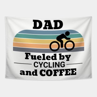 Dad Fueled by Cycling and Coffee Tapestry