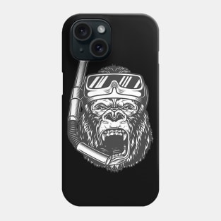 snorkeler Gorilla Phone Case