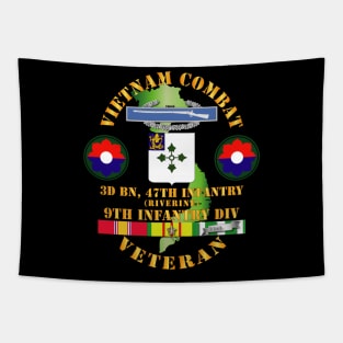 Vietnam Combat Infantry Veteran w 3rd Bn 47th Inf  (Riverine) - 9th ID SSI Tapestry