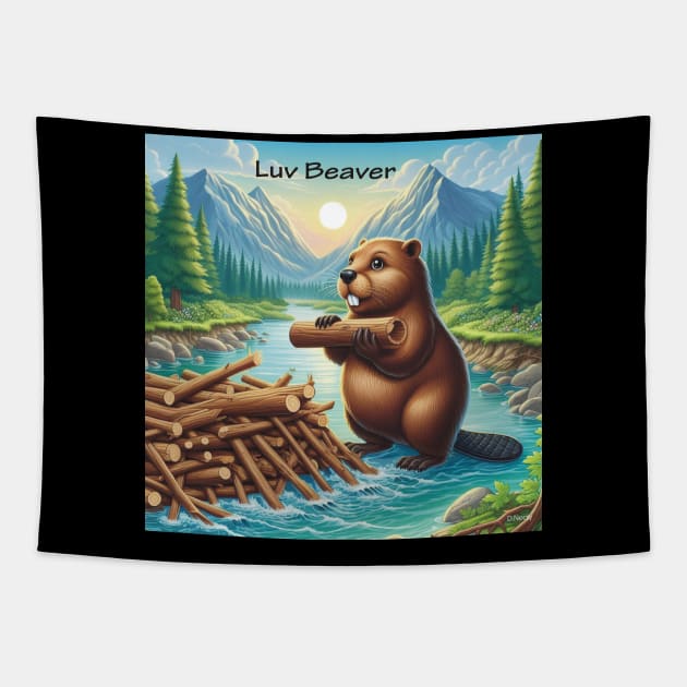 Beaver Luv . Tapestry by Canadaman99