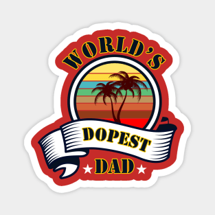 world's dopest dad retro Magnet