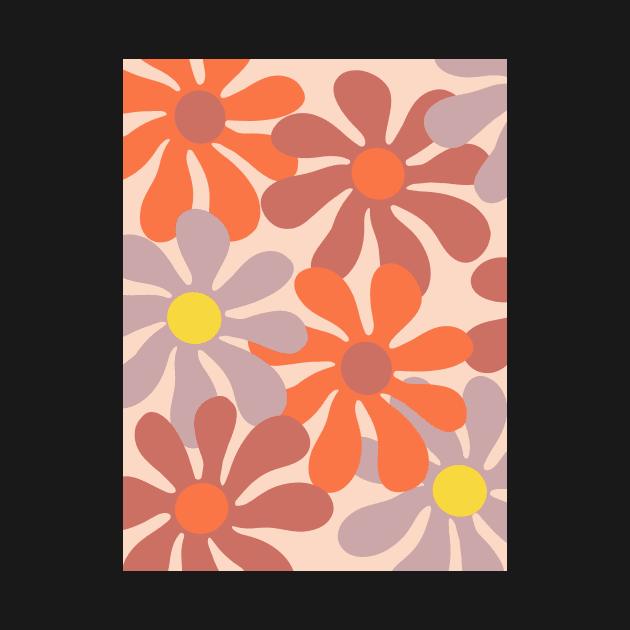 retro groovy flowers by mckhowdesign