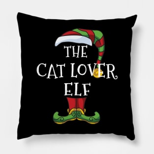 Cat Lover Elf Family Matching Christmas Holiday Group Gift Pajama Pillow