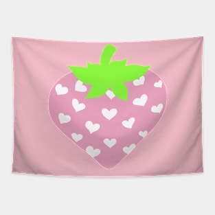 Pink Strawberry Heart Tapestry