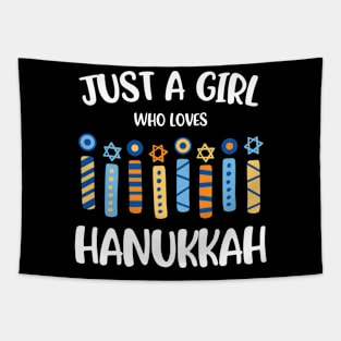 Just a Girl Who Loves Hanukkah Jewish Chanukah Tapestry