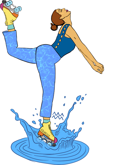 Aquarius Rollergirl Kids T-Shirt by Hotanist