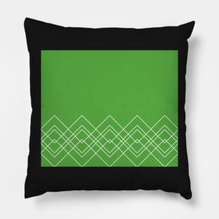 Geometric abstract - green and white. Pillow