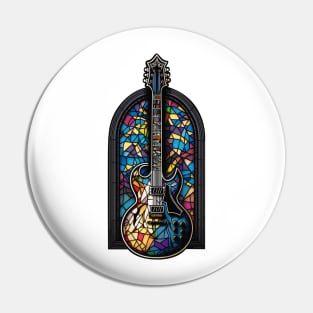 Vintage Stained Glass Guitar Gifts Guitarist Concert Guitar Pin