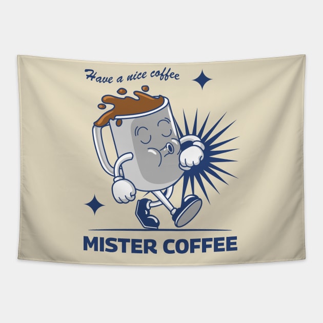 Mister Coffee Tapestry by Harrisaputra