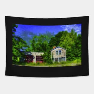 Old Garage in Maine Tapestry