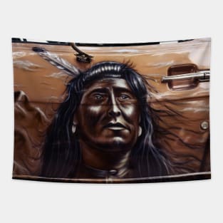 indian apache, car airbrush Tapestry