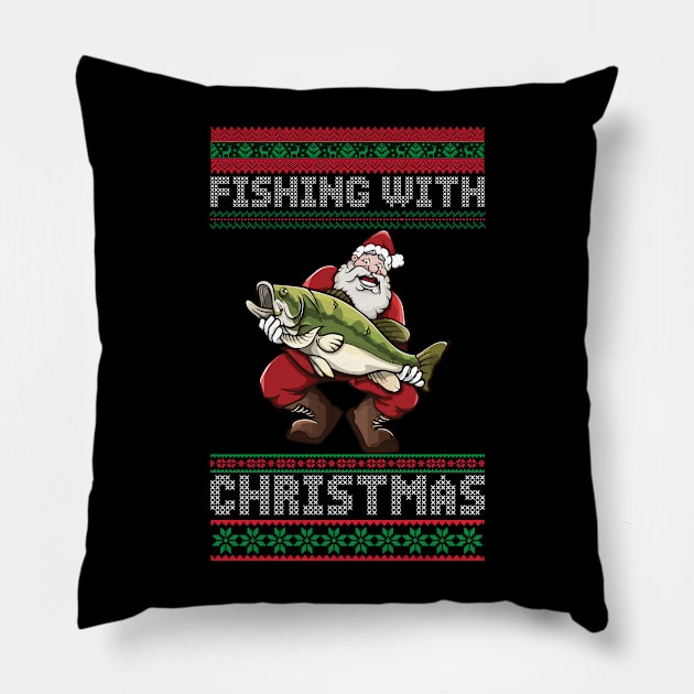 Fishing With Christmas Pillow by reginaturner