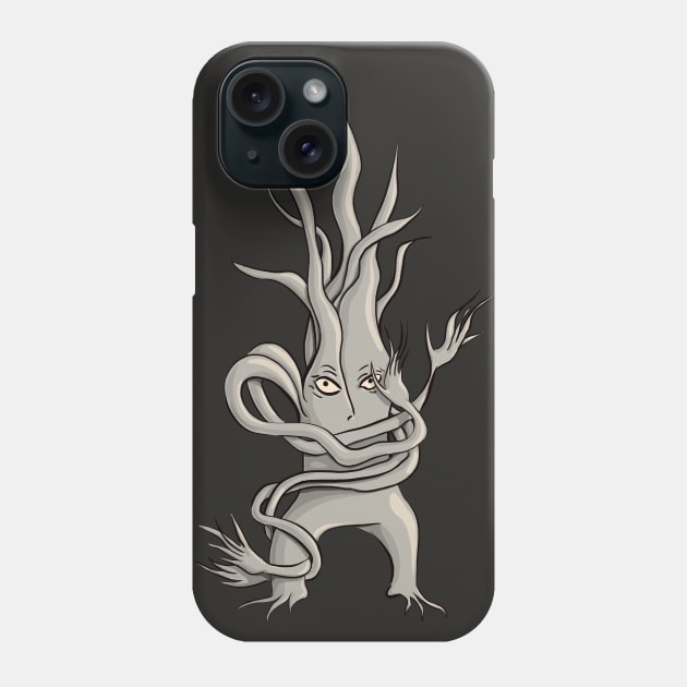 Spooky Tree Creature With Tangled Branches Phone Case by Boriana Giormova