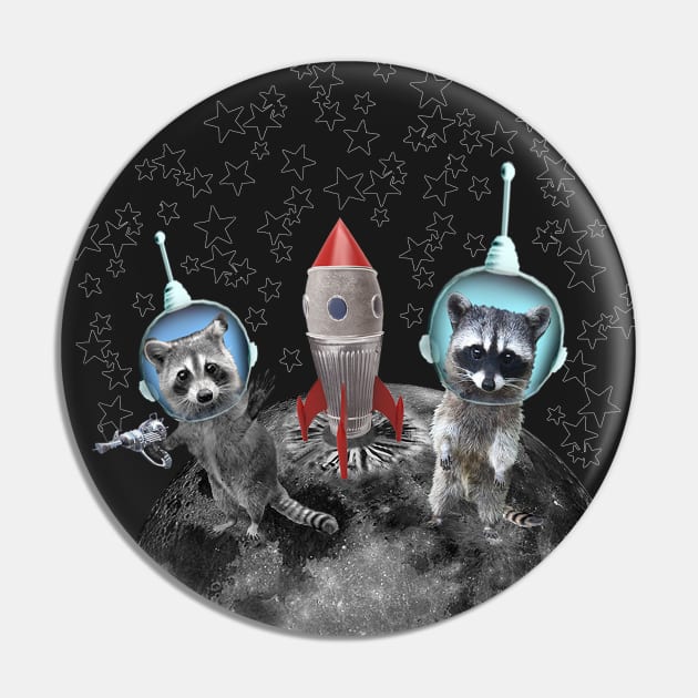 Raccoons in Space Pin by KIMYKASK