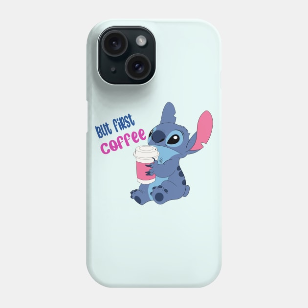 Stitch Coffee Phone Case by Nykos