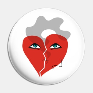 Funny Smoking Broken Heart Pop Art Pin