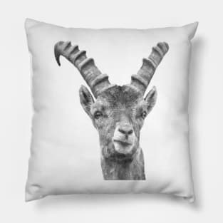 Black and White Capricorn Pillow