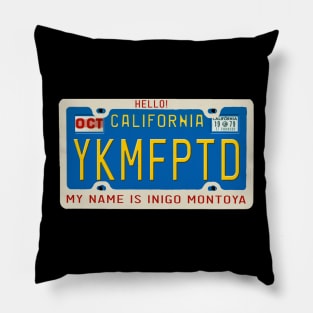 Princess Bride Inigo Montoya's License Plate Pillow