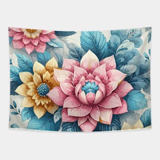 Pink Spring Flowers Tapestry