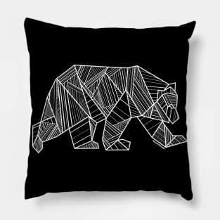 White Geometric Bear for Bear Lovers and Friends | BearlyBrand Pillow