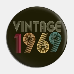 50th Birthday T Shirt Gift Vintage 1969 Classic Pin