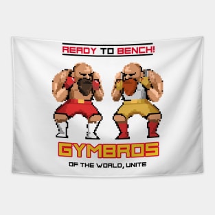 GYMBROS OF THE WORLD UNITE - ready to bench Tapestry