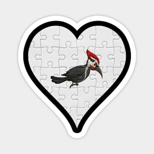 Jigsaw  Woodpecker Heart Design - Birds Woodpecker Magnet