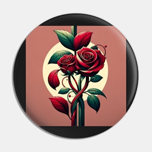 Crimson Bloom: The Dance of Roses Pin